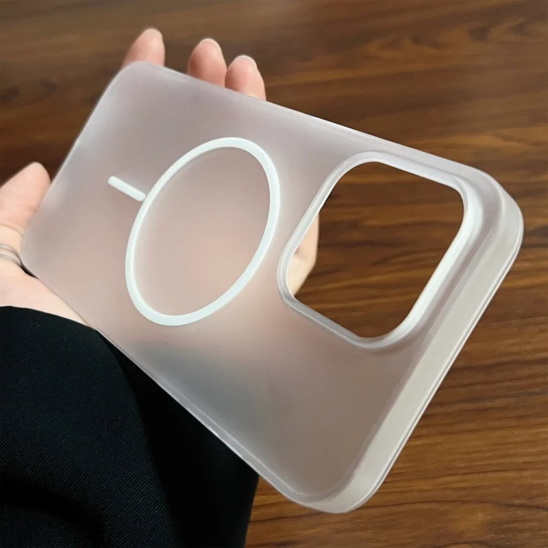 Funda magnética de carga inalámbrica translúcida mate de lujo para Magsafe para iPhone 16 15 14 13 12 Pro Max cubierta dura de PC a prueba de golpes - imagen 3