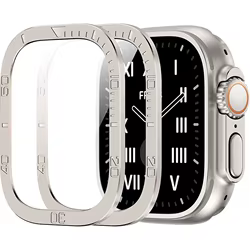 Vidrio templado para Apple Watch band ultra 49mm Protector de pantalla antiarañazos HD película completa parachoques de Metal iWatch Ultra2 3 correa