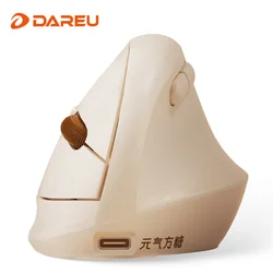 DAREU Mini Ratón Vertical ergonómico 2.4G USB Bluetooth Ratones Ópticos Inalámbricos 3 DPI Ajustable 1000,1600,2400 para Manos Pequeños