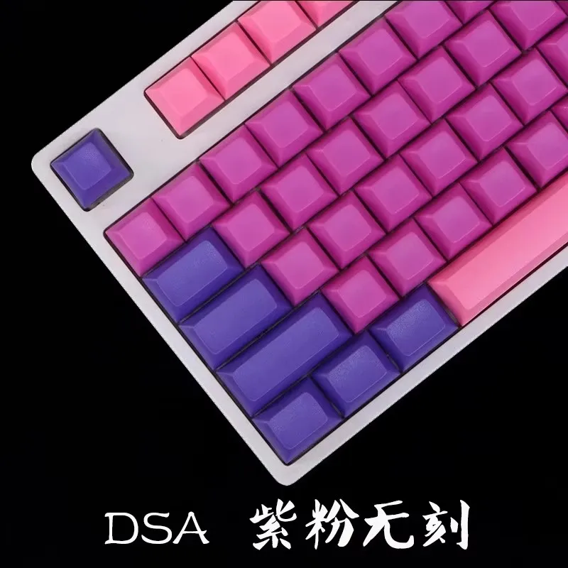 Juego de 104 teclas JKDK, teclas rosas y moradas, teclas en blanco con subcama de tinte PBT, perfil DSA, teclas no impresas para diseños ANSI 61 87 104 - imagen 3