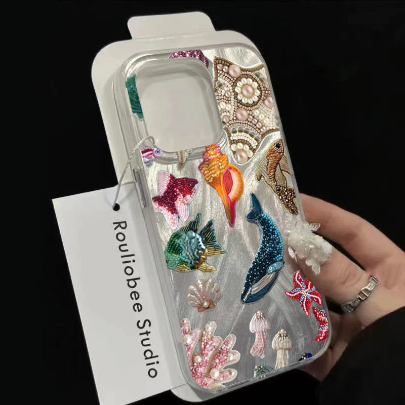 Funda de teléfono con patrón de elementos oceánicos con personalidad para Samsung Galaxy S25 Ultra S24 FE S23 Plus S22 S21 A56 A36 A26 A35 A55 A54 - imagen 2