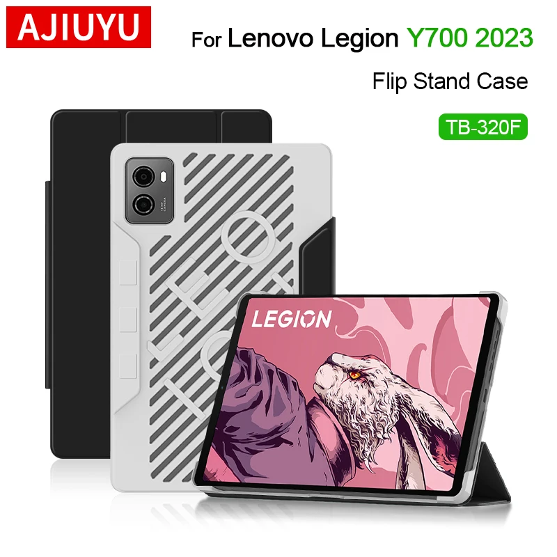 Funda inteligente AJIUYU para Lenovo LEGION Y700 2.a generación 2023 8,8 pulgadas TB-320F juego tableta soporte abatible cubierta protectora de disipación de calor