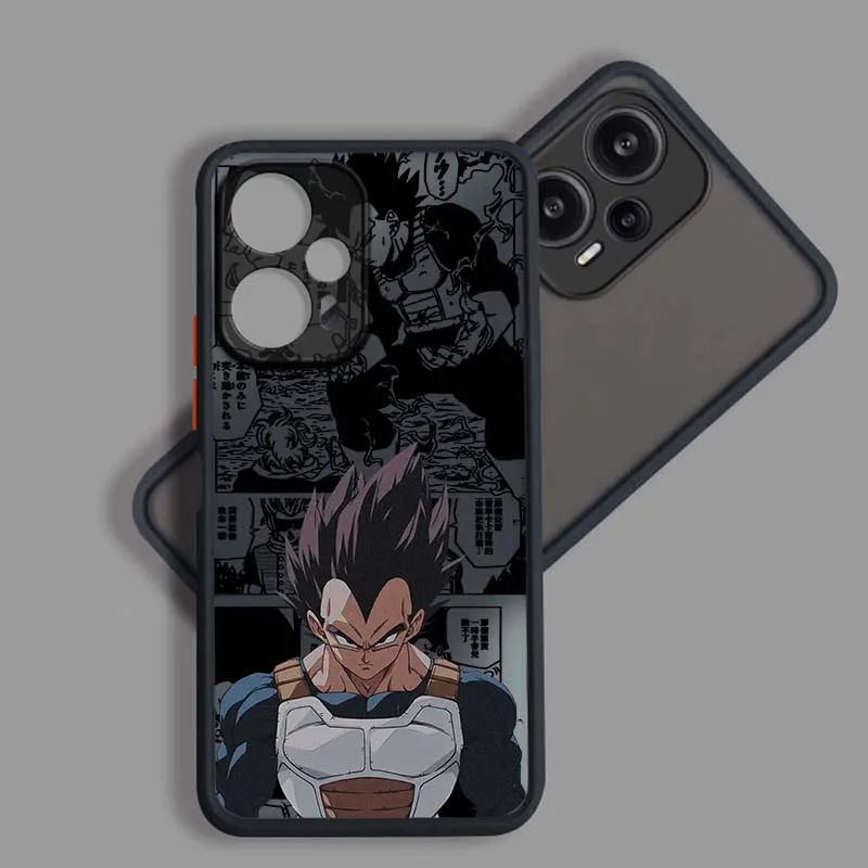 D-Dragon Ball Anime Vegeta funda para Xiaomi Poco X6 X5 X4 M6 M5 F6 F5 C65 Pro GT 5G funda de teléfono translúcida esmerilada - imagen 3
