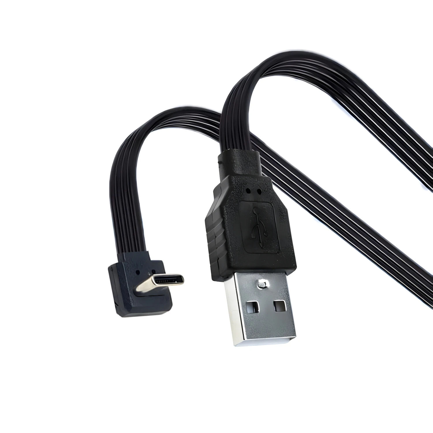 10CM 30CM 1M codo USB plano a cable de datos de carga macho tipo C ultracorto 2,0 codo de enchufe cable flexible de esquina izquierda y derecha - imagen 4