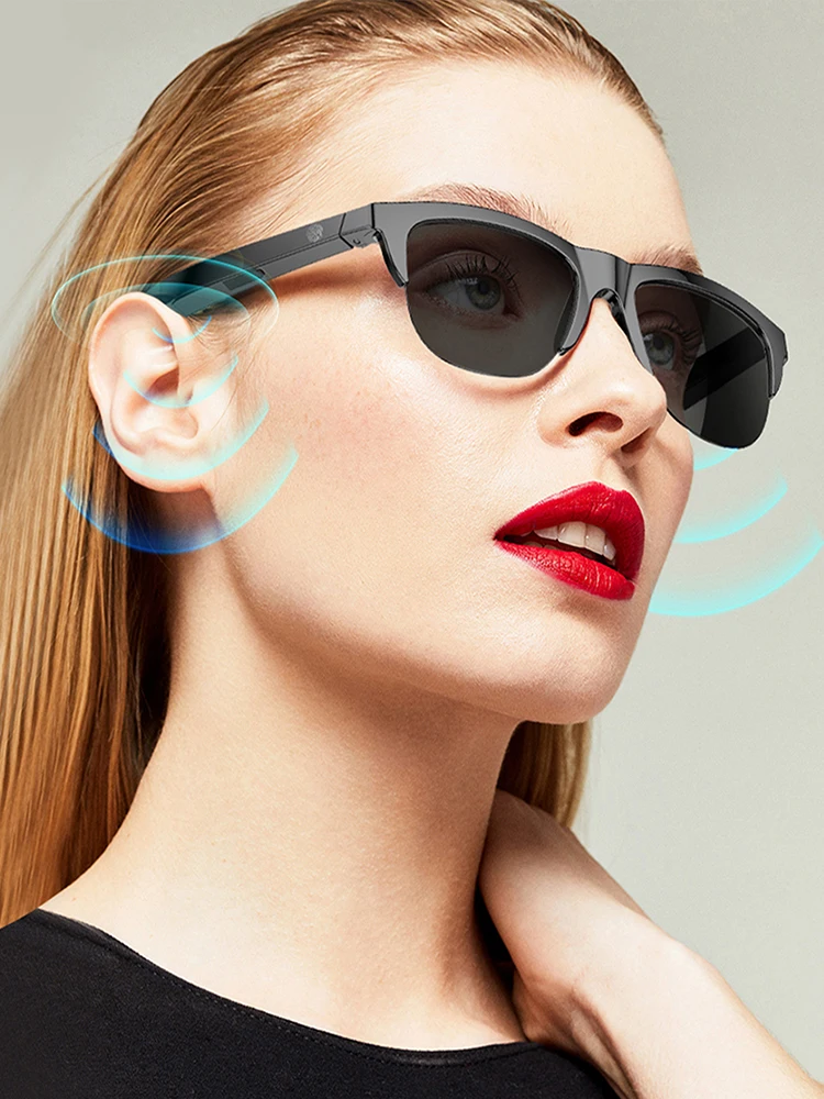 Gafas de sol multifuncionales, auriculares inalámbricos de conducción de aire, llamada de voz inteligente, auriculares para deportes al aire libre - imagen 3