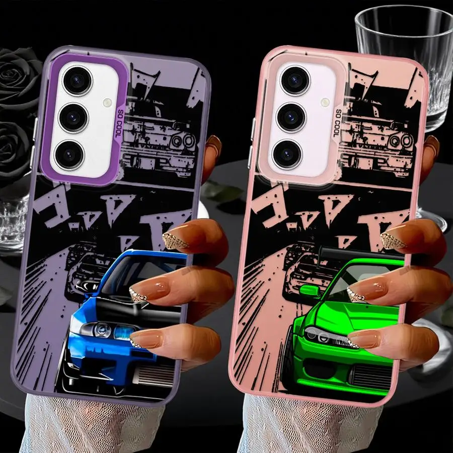 Case for Samsung Galaxy A22 A52 A25 A53 A24 A26 A36 A32 A23 A73 A33 A34 Back Phone Cover Japanese Drift Car