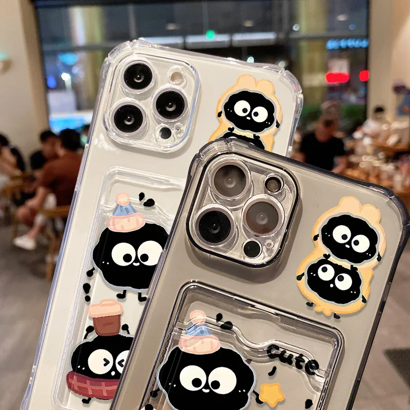 Funda de teléfono con tarjetero para iPhone 16 Pro Max 11 13 15 14 12 16promax 15promax, Fundas de silicona suave transparente a prueba de golpes - imagen 5