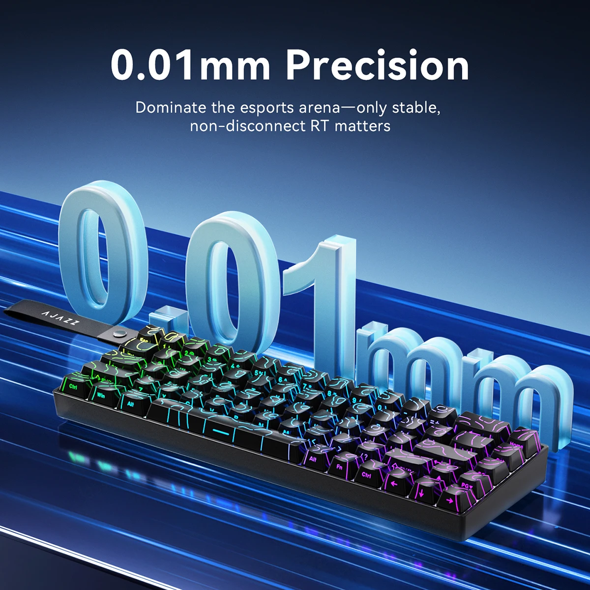 AJAZZ AK680 V2 teclado para juegos con interruptor magnético RGB 8000Hz tasa de orolling 0,01mm teclado mecánico con cable de disparo rápido - imagen 3