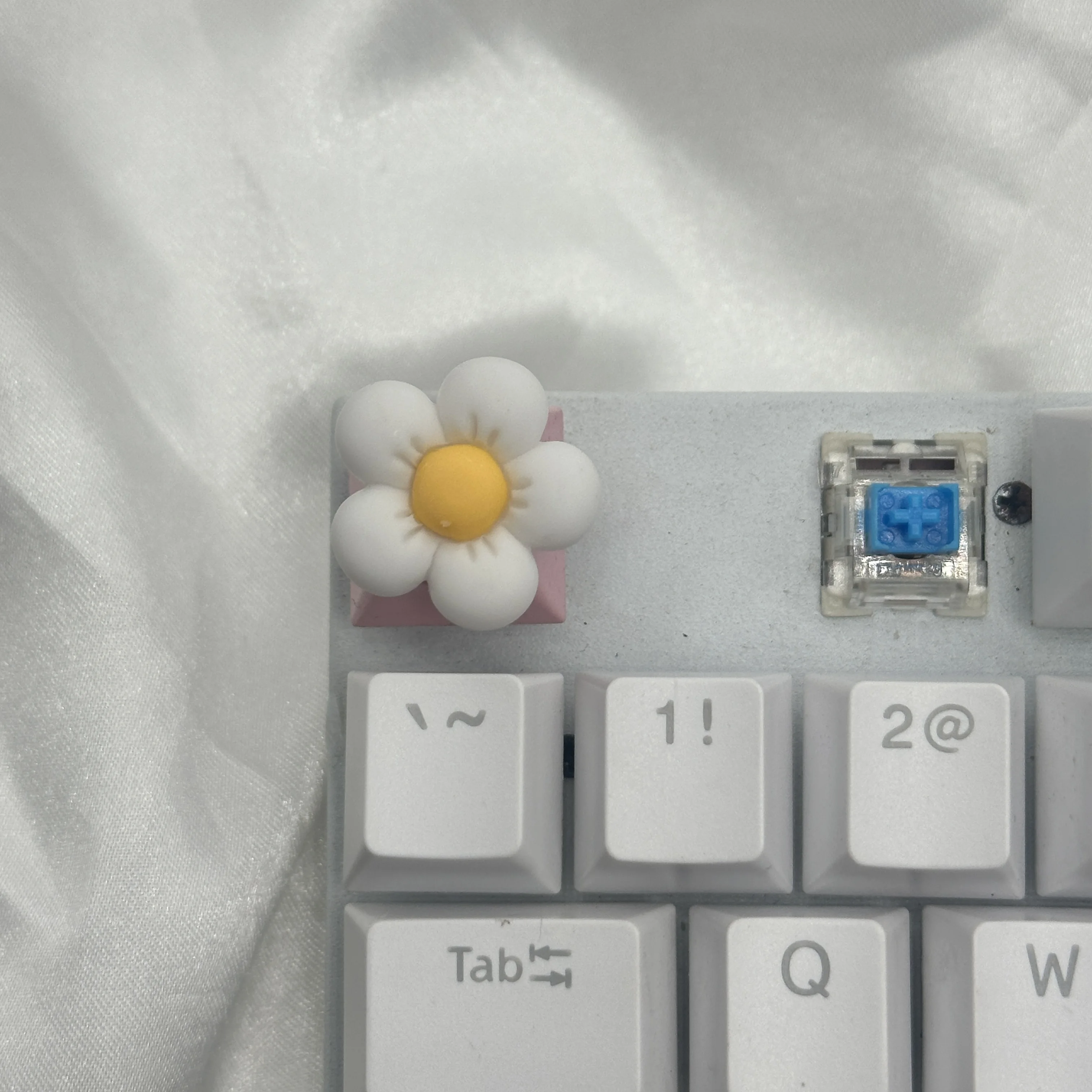 Nuevo teclado mecánico de eje transversal rosa púrpura flor transparente de alta calidad con teclas reemplazadas altura R4 - imagen 5