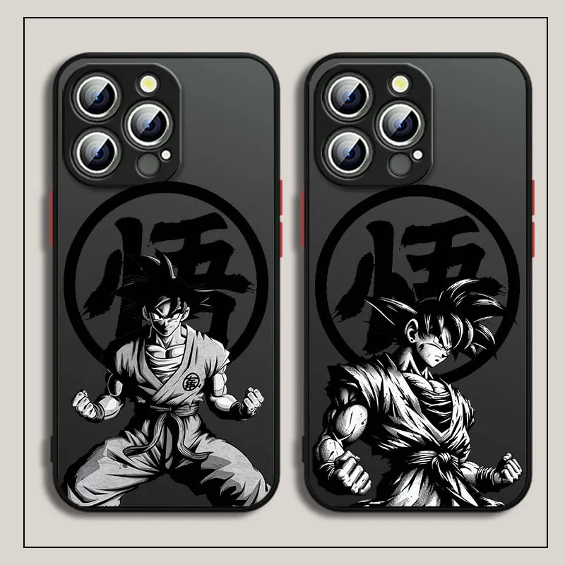 D-Dragon Ball Goku Cool Logo cubierta para Apple iPhone 17 16 15 14 13 12 11 Air Plus Pro Max funda de teléfono translúcida esmerilada - imagen 2