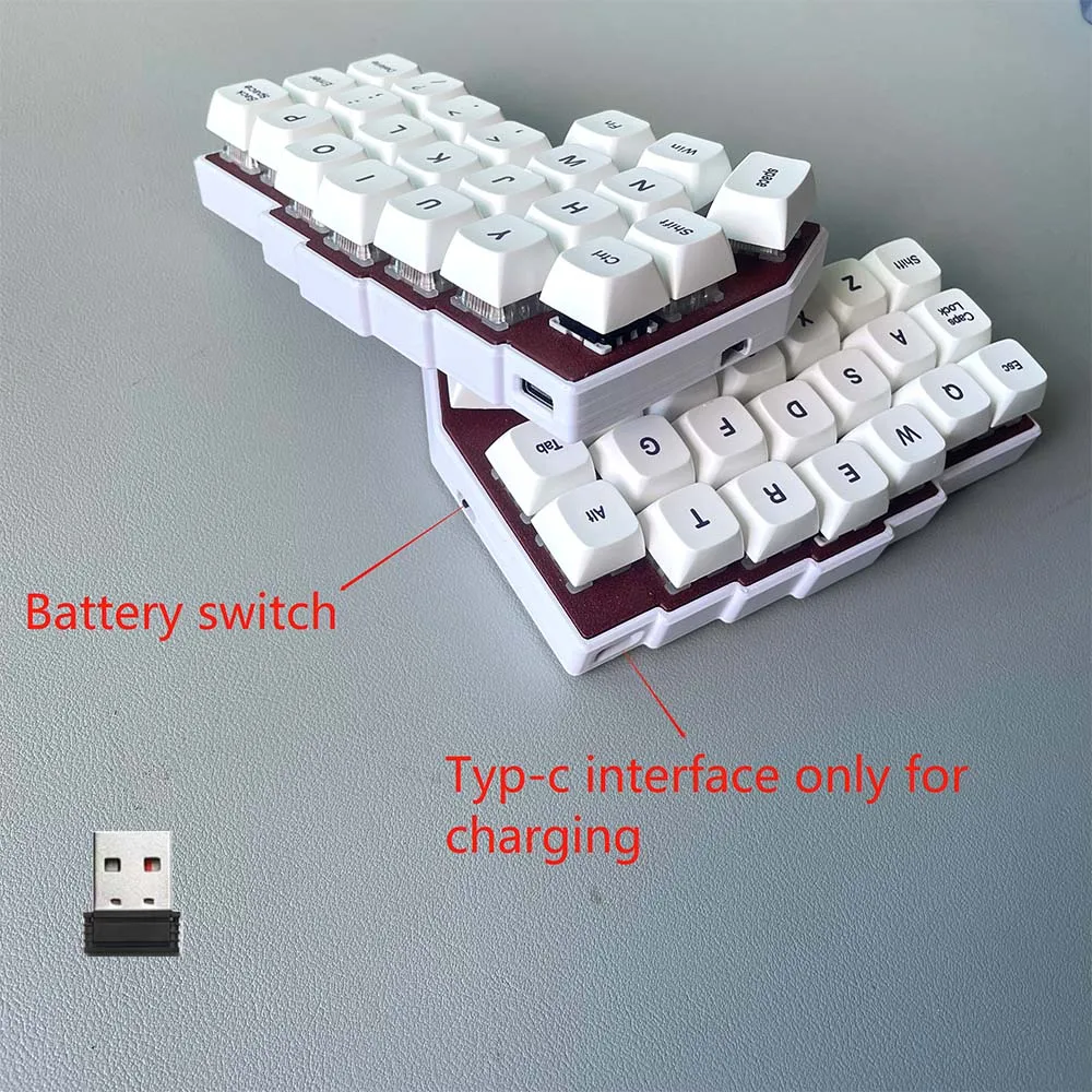 CORNE V4 2,4G teclado mecánico MX ergonómico dividido inalámbrico directo intercambiable en caliente versión de carga programable de 46 teclas - imagen 3