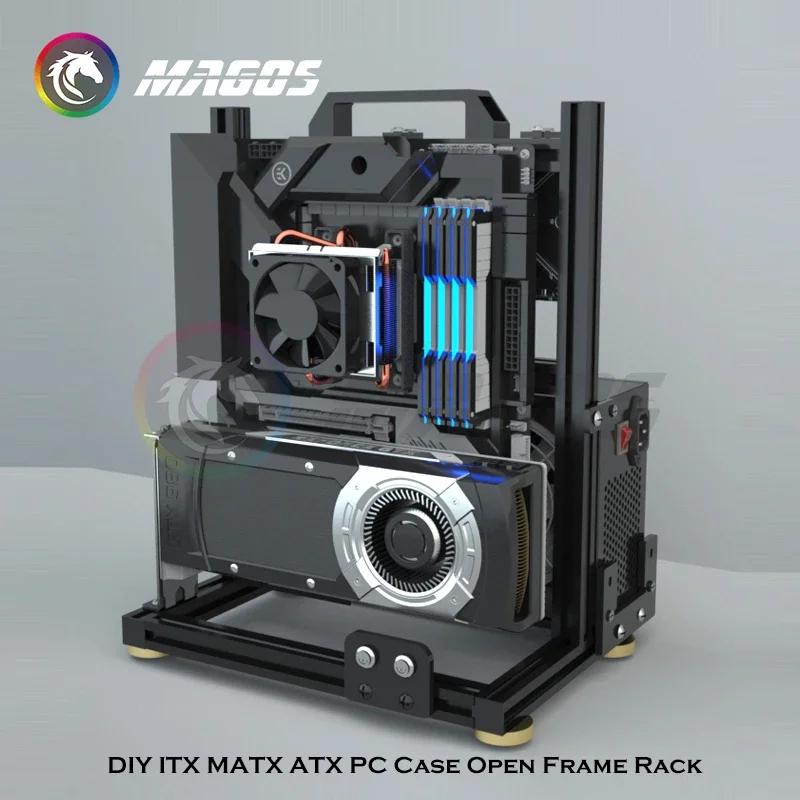 Gabinete Gaming Abierto Aluminio ITX/MATX – Refrigeración Óptima - imagen 3
