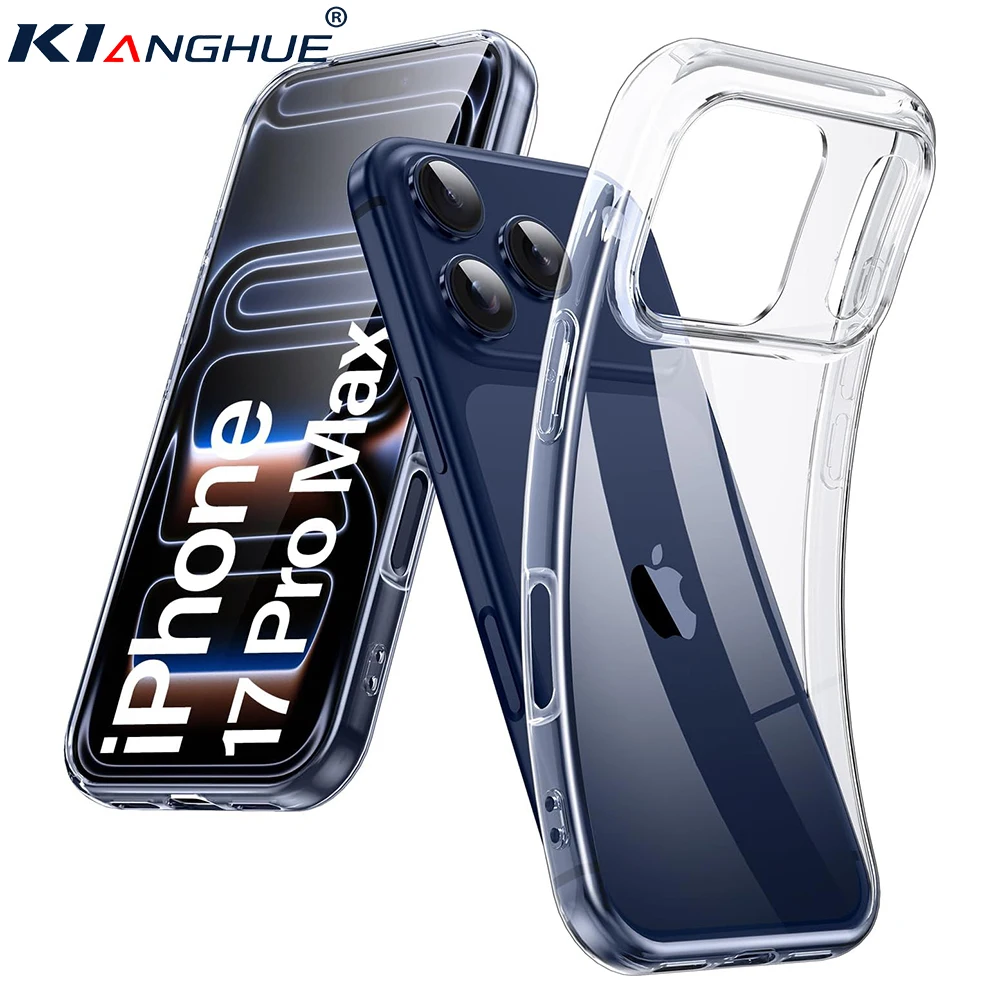 Funda suave de silicona transparente para iPhone 17 Pro Max 17Air, carcasa ultrafina y delgada para iPhone Air 17ProMax, funda a prueba de golpes