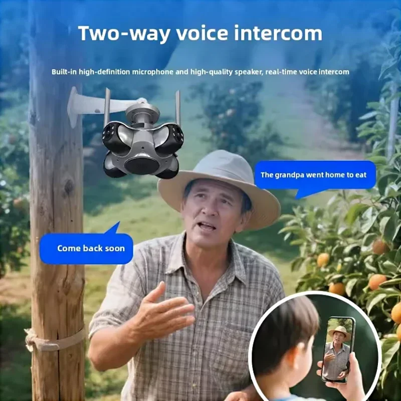 Cámara IP de cuatro pantallas WiFi de 20MP, cámara inalámbrica PTZ HD para exteriores, cuatro lentes, seguimiento automático humano, cámara CCTV de vigilancia de visión nocturna - imagen 3