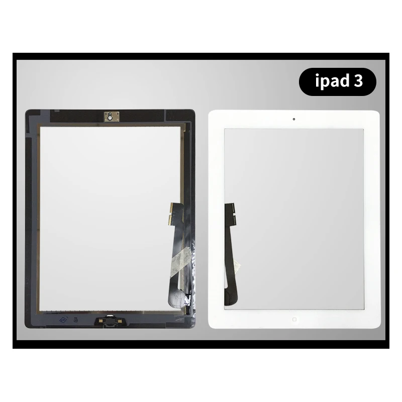 Calidad para iPad 3 4 iPad3 iPad4 A1416 A1430 A1403 A1458 A1459 Sensor de repuesto de digitalizador de pantalla táctil + botón de llave - imagen 3