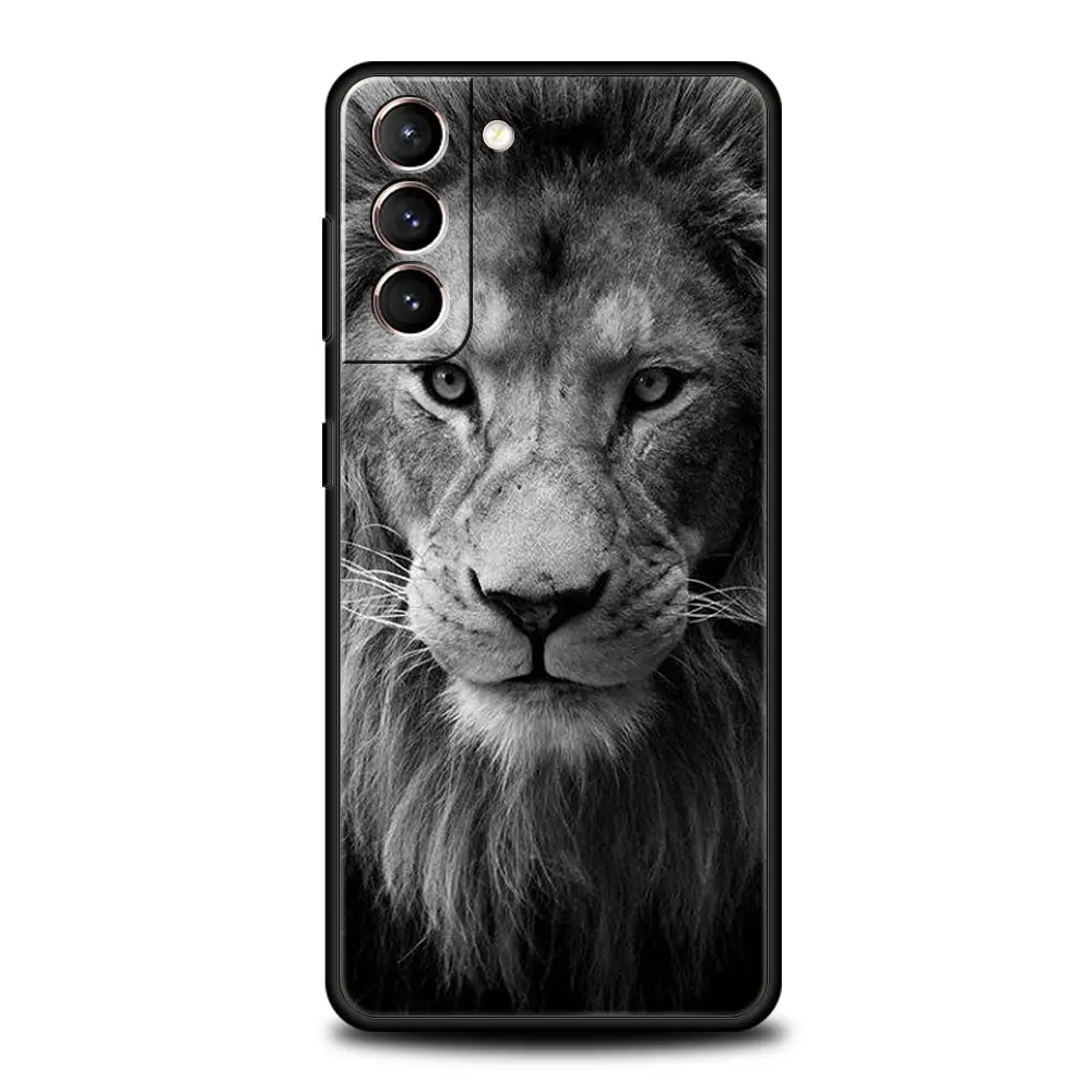 Funda de teléfono con animales salvajes de León para Samsung Galaxy S24 S23 S22 S20 Ultra S21 FE 5G S10 S9 Plus S10E, funda de silicona suave - imagen 2