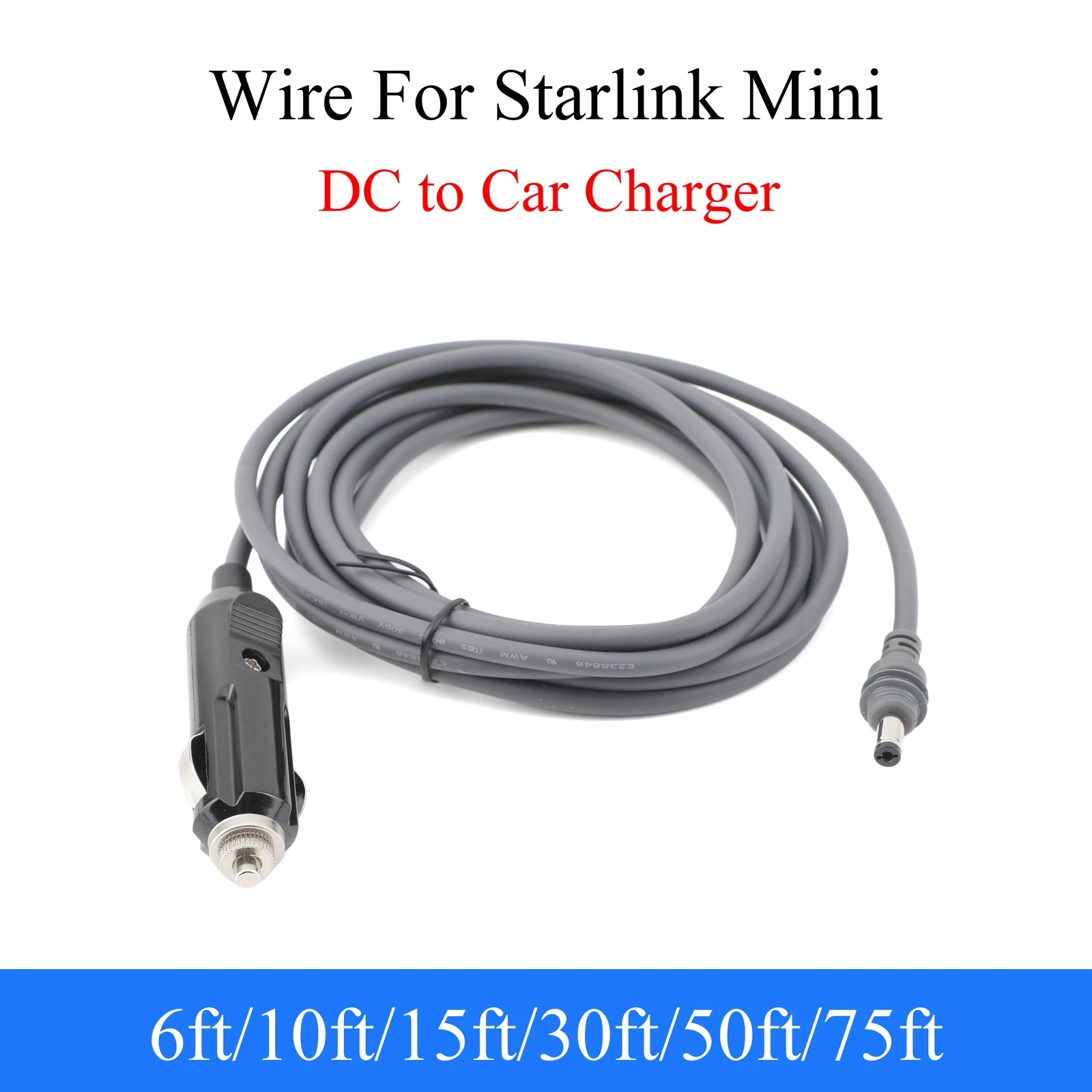 Para Starlink Mini cargador de coche a Cable de extensión de Cable de alimentación CC para encendedor de cigarrillos satelital a adaptador de CC - imagen 2