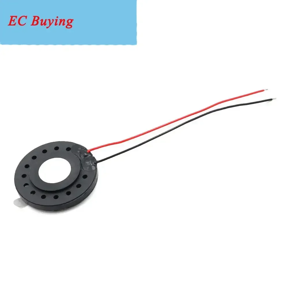 5 unids/lote diámetro 26MM 8 Ohm 1 vatio cable interno de plástico 60MM altavoz 26 MM 8R 0,5 1W Micro altavoz con cinta de doble cara 8Ohm 1W - imagen 4