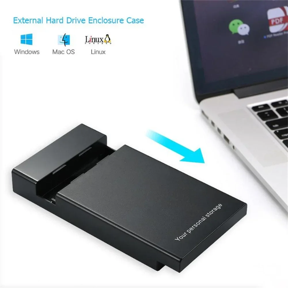 Caja HDD 3,5 ''2,5'' SATA a USB 3,0 carcasa de disco duro externo 6Gbps USB3.0 HDD caja compatible con enchufe de EE. UU./REINO UNIDO/UE - imagen 3