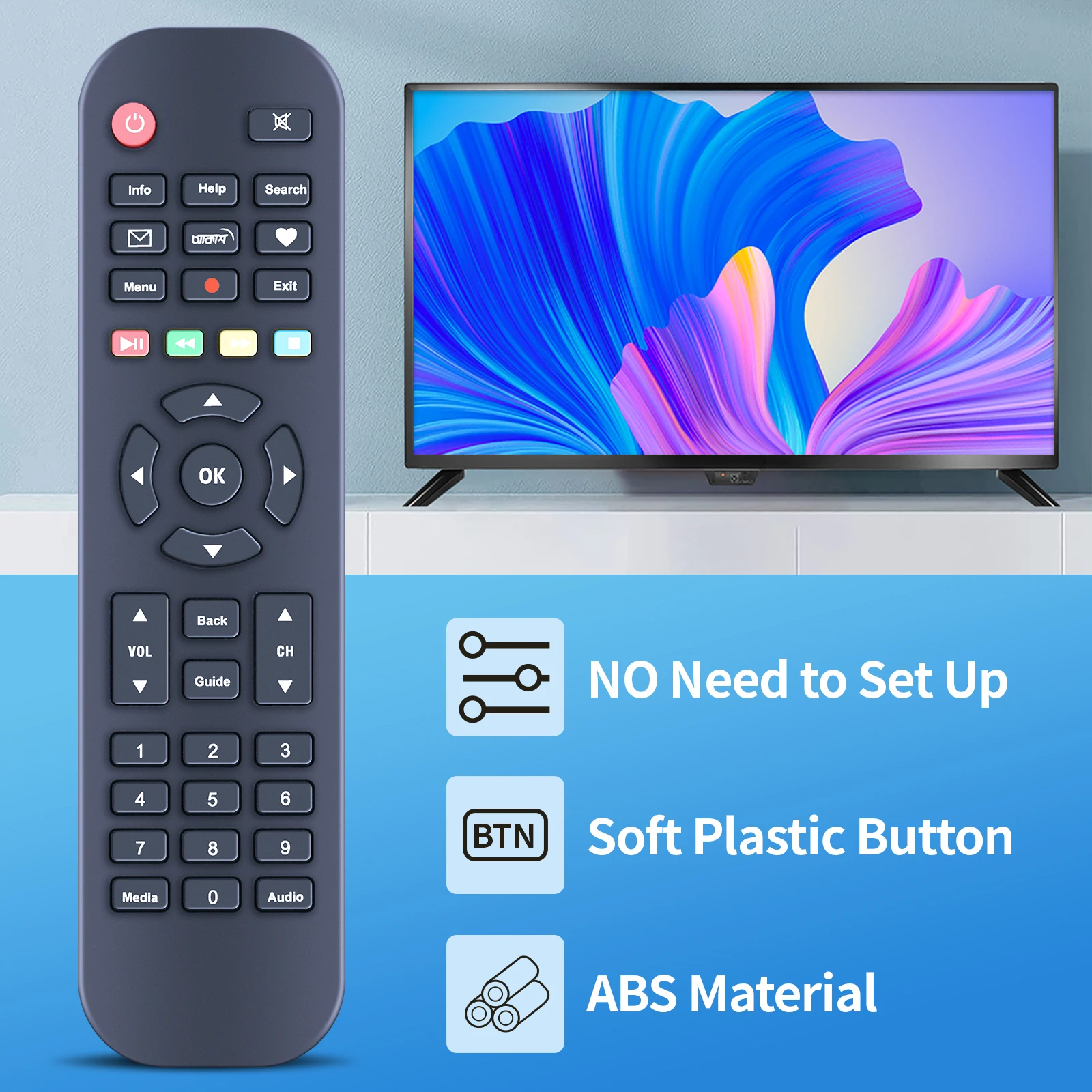 Nuevo mando a distancia de repuesto para TV Digital Akash Basic decodificador - imagen 3