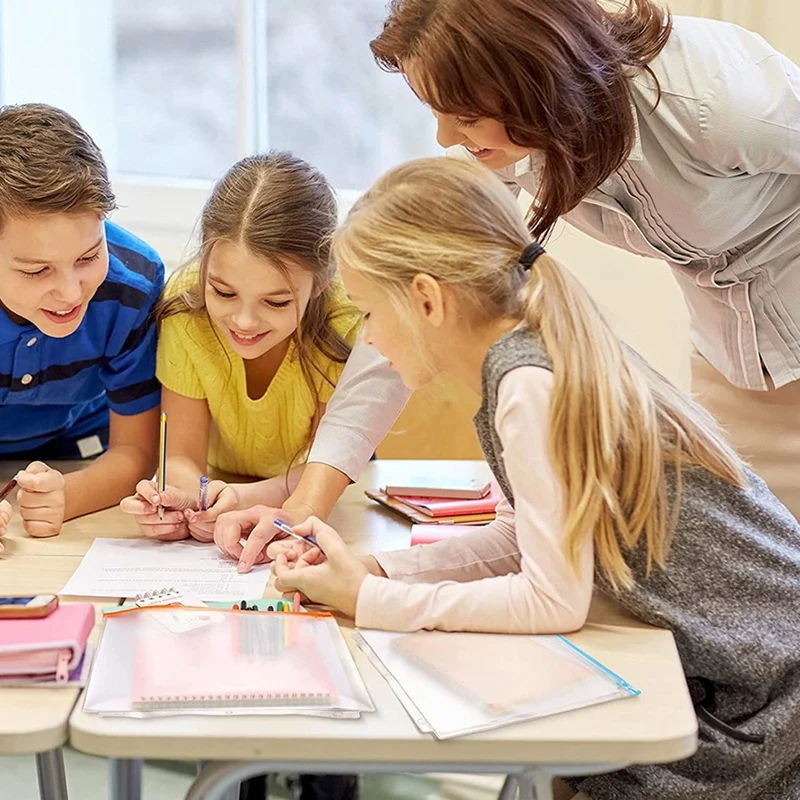 Bolsas de hojas sueltas impermeables, 40 piezas, tamaño A4, con cremallera, para 3 anillas - imagen 2