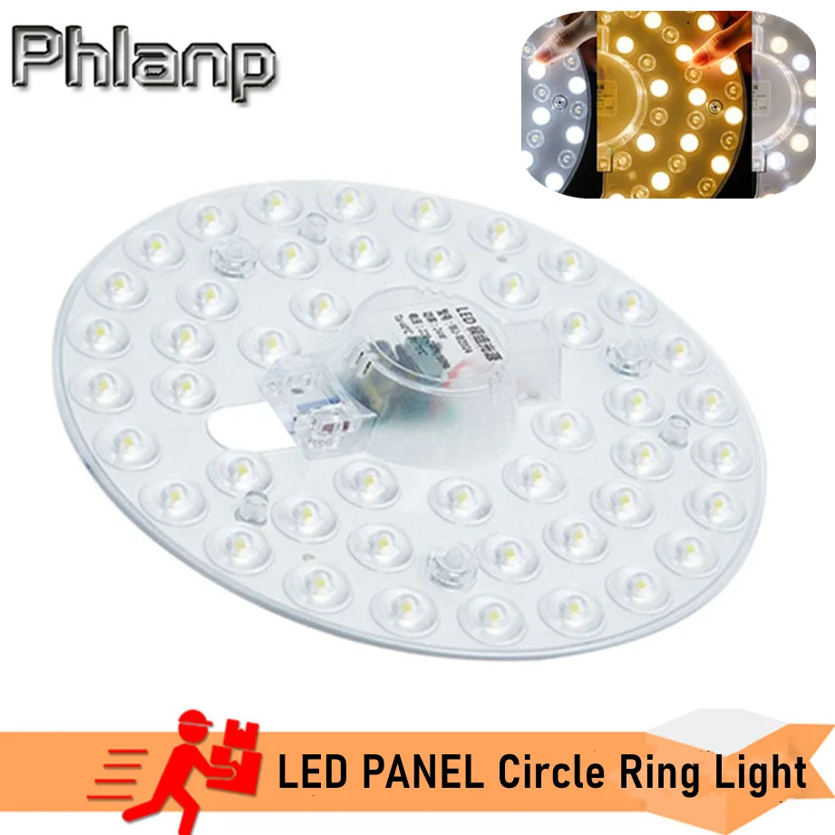 Phlanp LED anillo PANEL círculo luz 12W 18W 24W 36W SMD2835 AC 220V LED tablero de techo cuadrado el tablero de lámpara circular fuente de LED