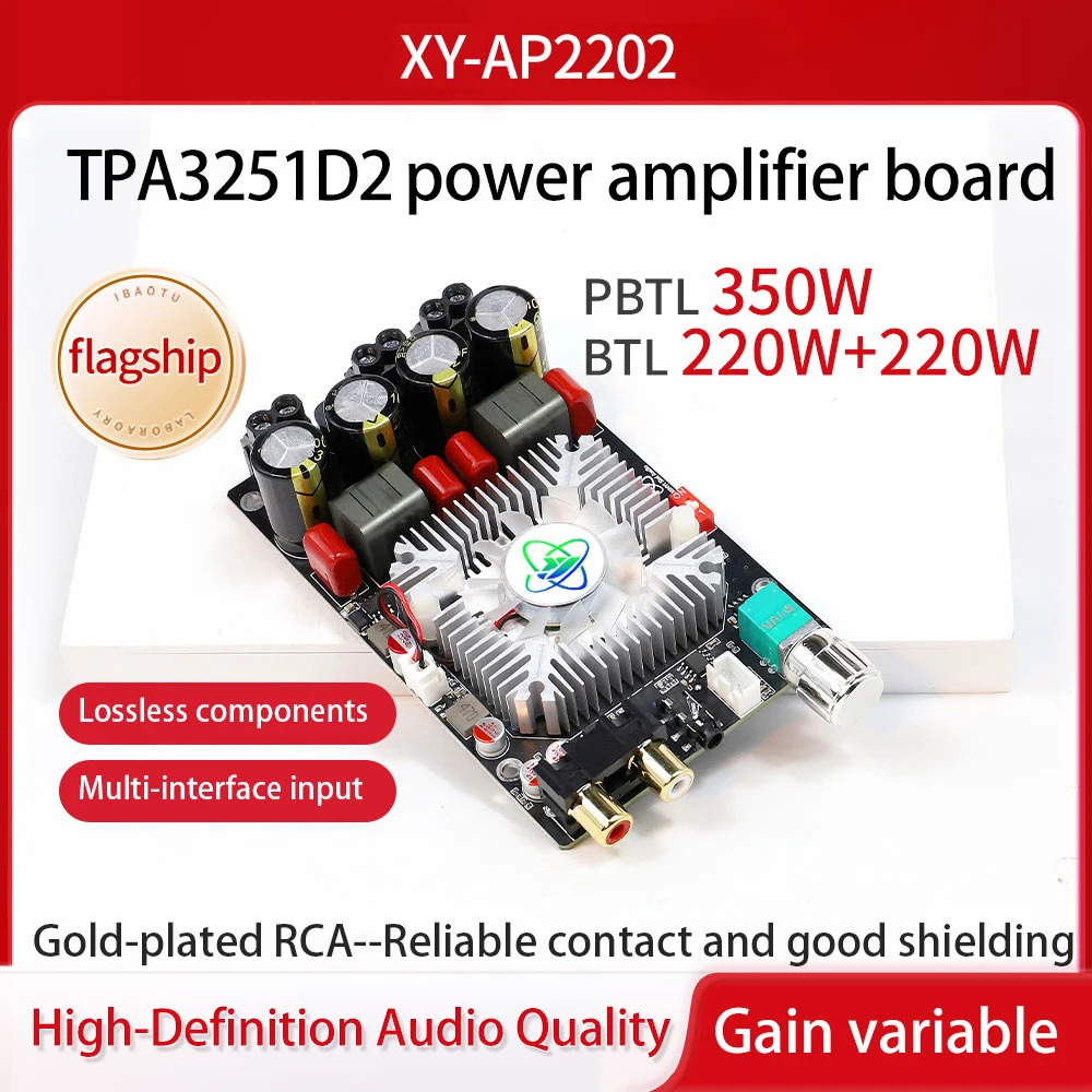 Placa amplificadora de escenario trasero puro XY-AP2202, placa amplificadora Digital HiFi de alta temperatura, fuente de alimentación TPA3251D2 DC12-36V 10A - imagen 3