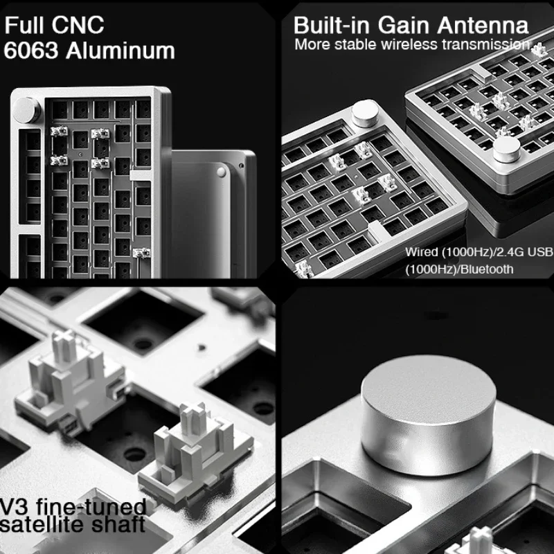 LEOBOG Hi8 Teclado mecánico inalámbrico 3 modos CNC aluminio 75% junta RGB de intercambio en caliente personalizada teclado Bluetooth teclados para juegos - imagen 2