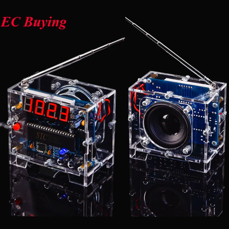 DIY FM montaje de Radio Digital Kit electrónico PCB proyecto de soldadura práctica frecuencia de soldadura 87MHZ-108MHZ TEA5767 IC 5W 8Ω - imagen 3