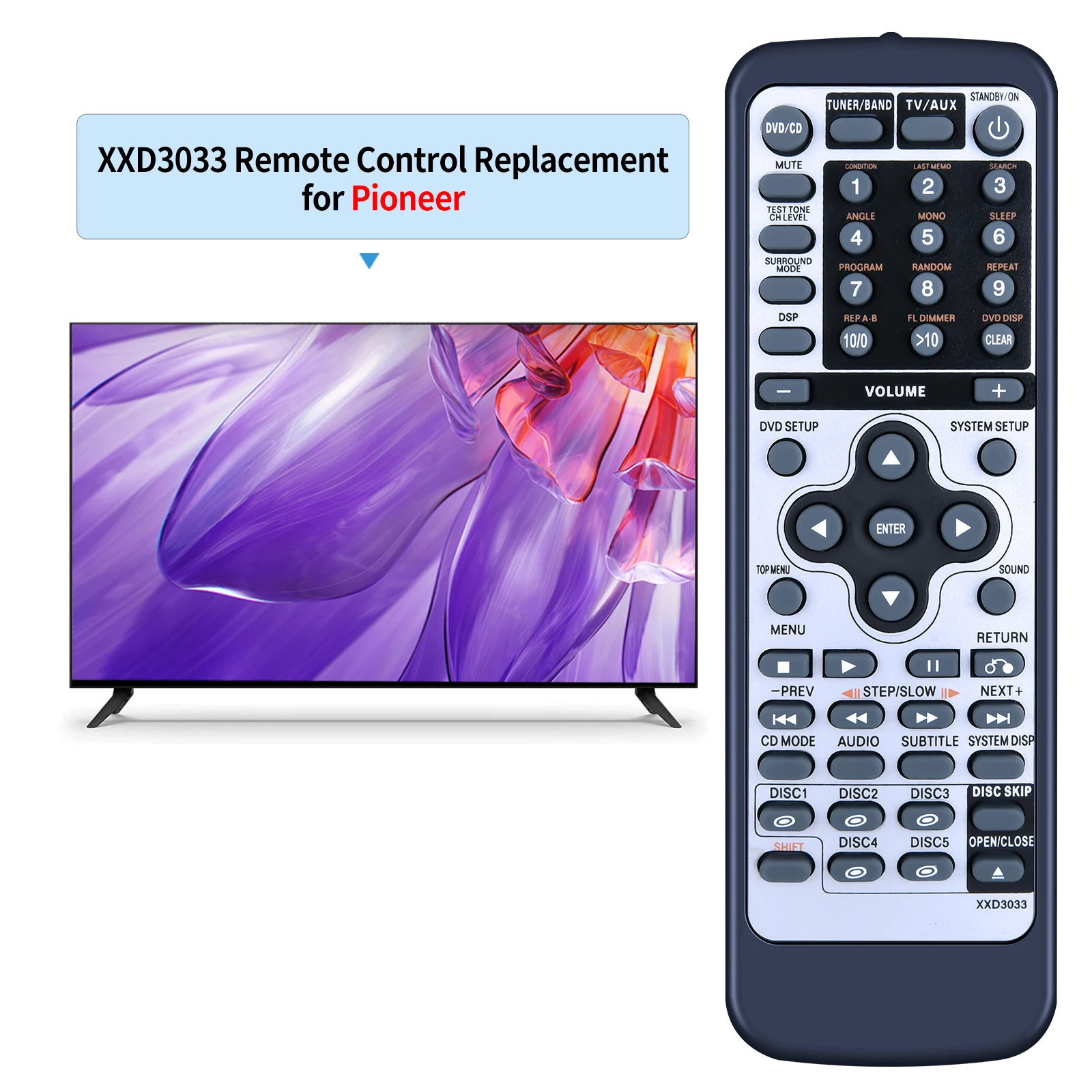 Nuevo mando a distancia XXD3033 para Pioneer DVD CD receptor S-HTD50 S-HTD5 XV-HTD1 - imagen 2