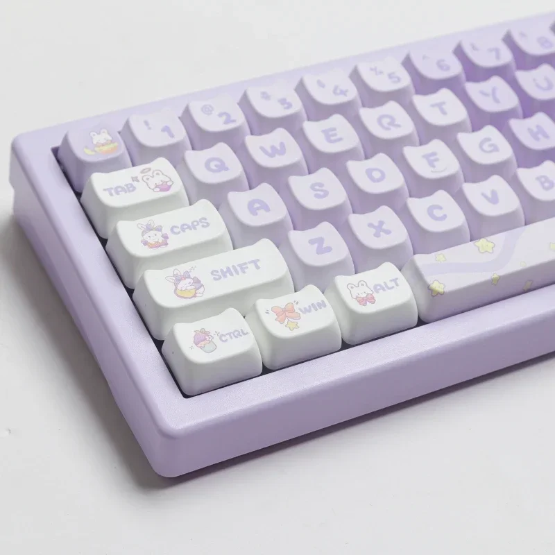 Juego de 140 teclas Dream Rabbit MAO perfil GMK PBT teclas para teclado mecánico sublimación de tinte Gaming Keycap personalizado Gk61 - imagen 4
