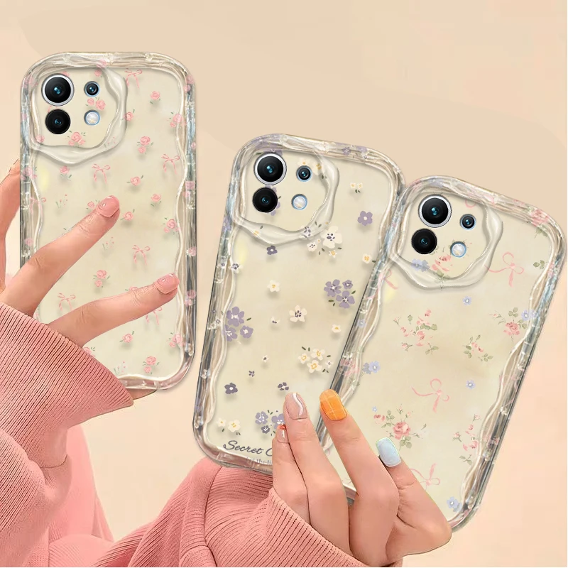 Funda transparente Simple con forma de rosa y flor para Xiaomi 14T 13T 12T 13 12 11 11i Lite 5G 10T POCO X5 X6 Pro X3 NFC X4 GT F3 F4 F5 F6 M6 M5S C65 - imagen 4