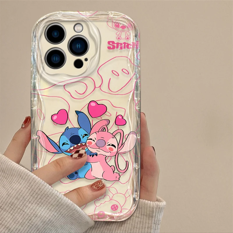 Blissful Stitch Angel Disney Wave Funda para iPhone 17 Air 16 E 15 14 Plus 13 12 Mini 11 Pro Max Fundas de silicona a prueba de golpes Funda - imagen 4