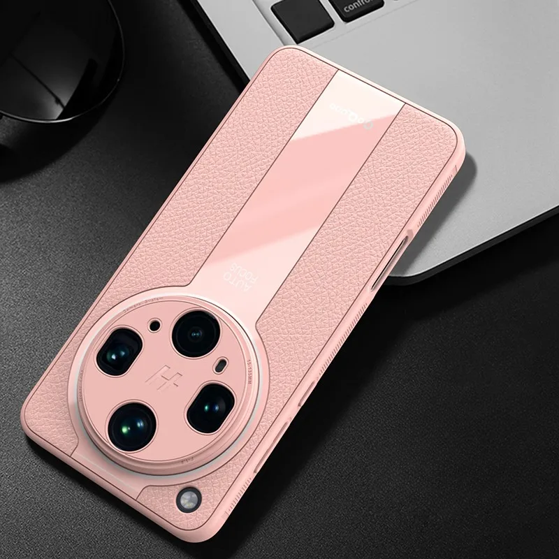 Para OPPO Find X8 Ultra funda ELVEV lujo textura esmerilada PU cuero TPU mate lente protección teléfono cubierta