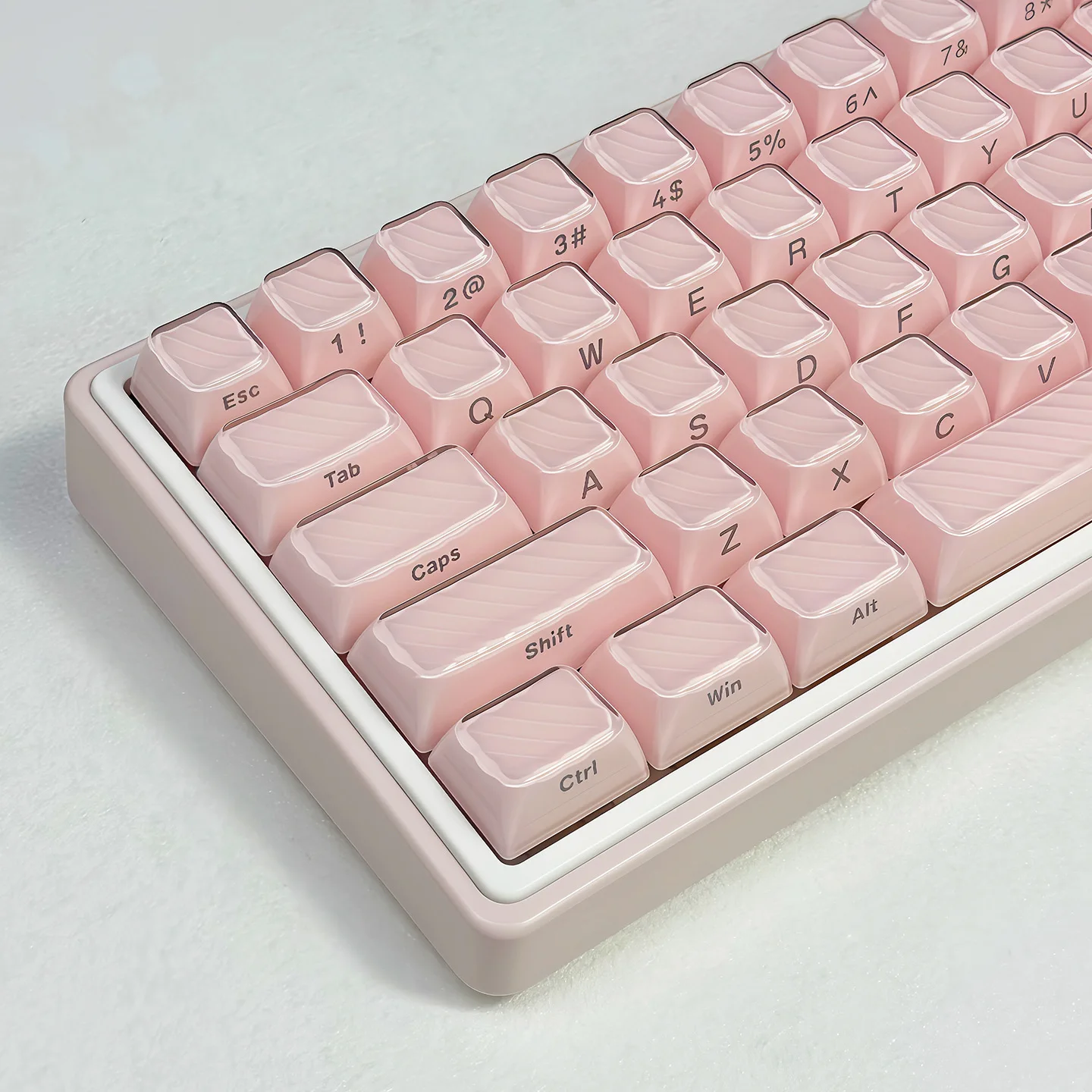 Teclas de gelatina de cristal con perfil ASA de onda mágica rosa, teclas de teclado translúcidas transparentes para interruptores MX de diseño ANSI, teclado para juegos - imagen 5