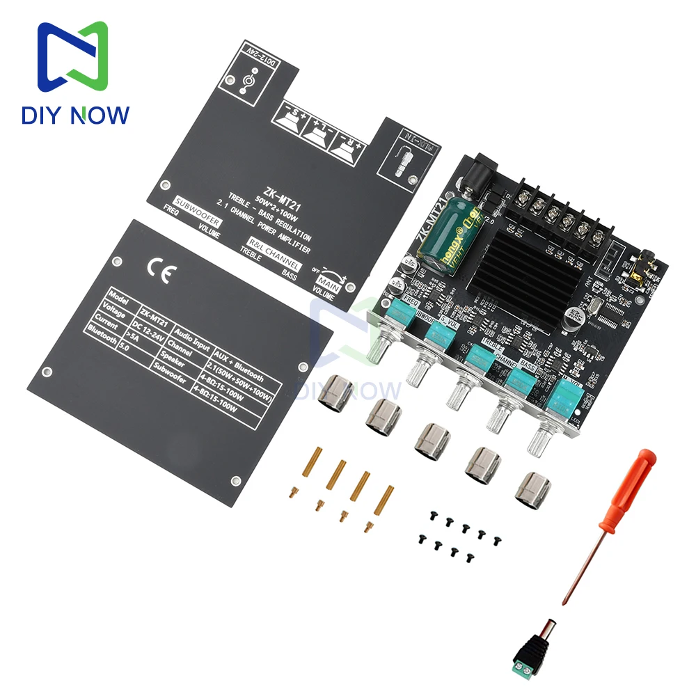 Módulo amplificador Digital MT21 2,1 canales AUX Bluetooth 5, 100W + 50W + 50W, placa amplificadora Bluetooth de alta fidelidad, salida de subwoofer - imagen 4