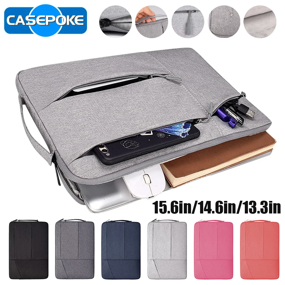 CASEPOKE bolsa para ordenador portátil 13,3 pulgadas 14,6 pulgadas 15,6 pulgadas funda para PC para Macbook Air Pro Lenovo Hp Dell Samsung bolso impermeable funda para portátil - imagen 2