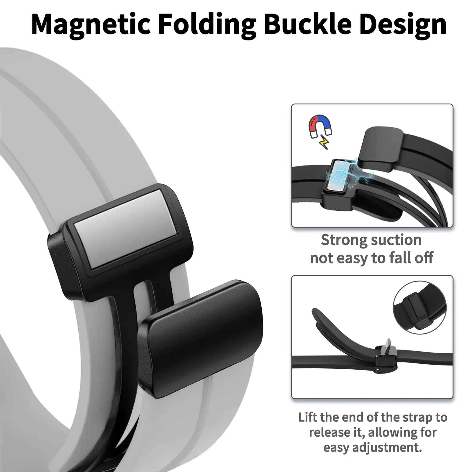 Pulseras deportivas con hebilla magnética para Samsung Galaxy Watch 8, pulsera clásica de silicona de 46mm, correa de repuesto para Galaxy Watch 8 40/44mm - imagen 4