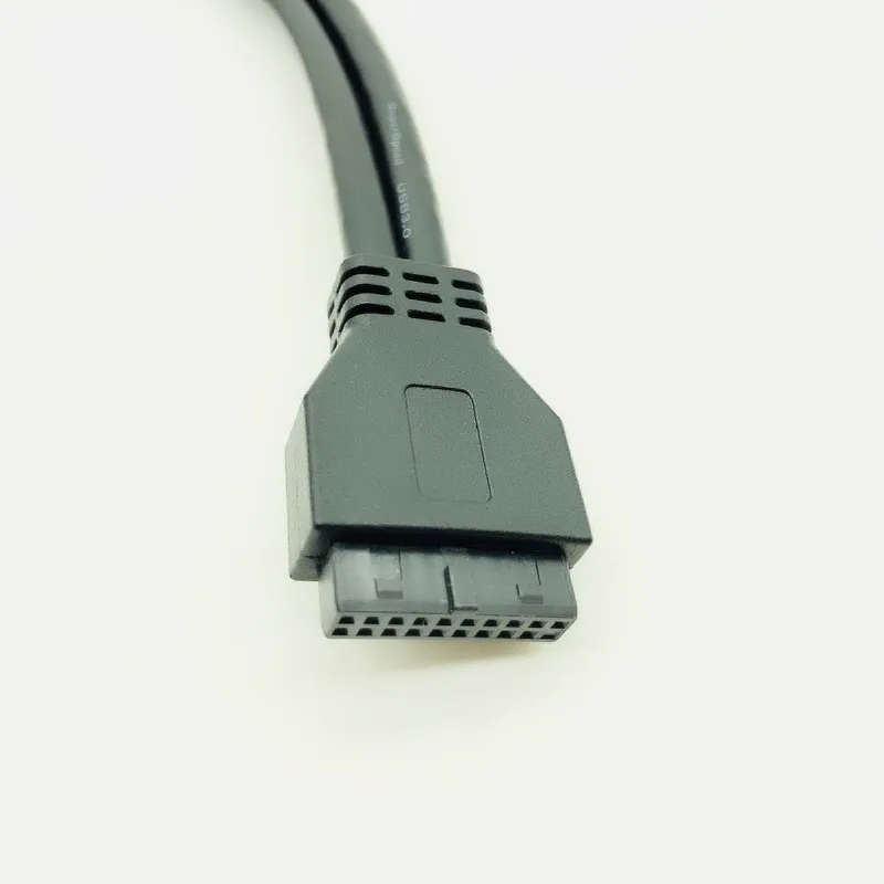 Cable de panel frontal USB 3,0 Cable conector USB USB 3,0 de alta velocidad de 20 pines a puertos duales Hub USB3.0 con pie fijo para computadora PC - imagen 5