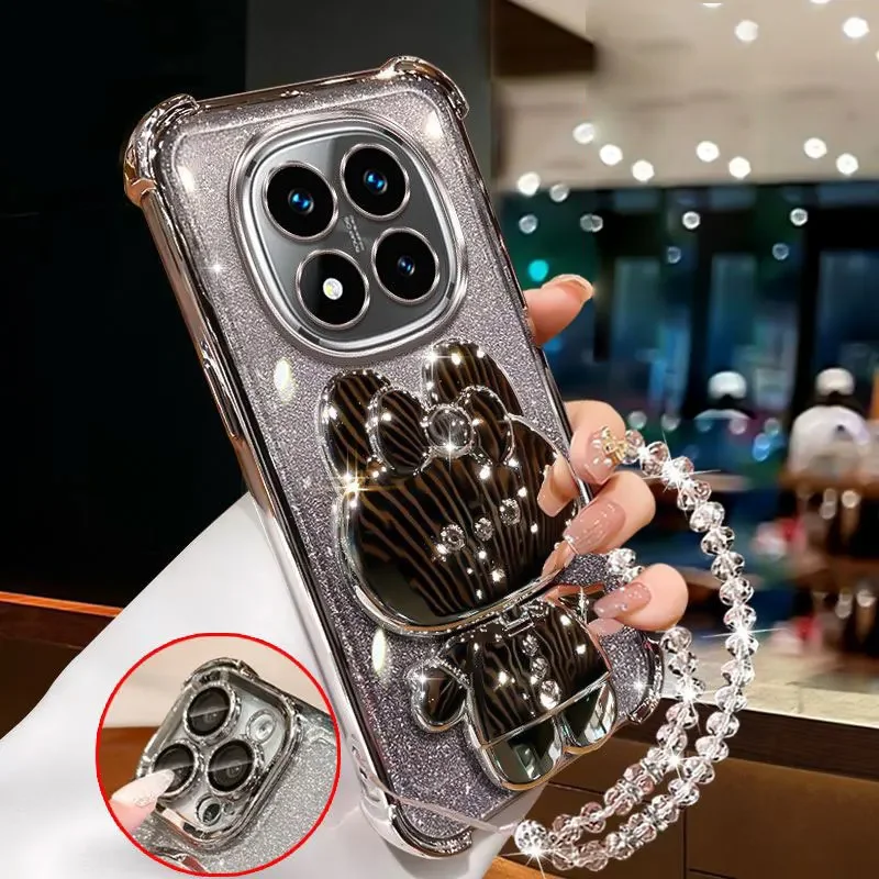 Redmi Note14 pro 5G funda con soporte a prueba de golpes para Xiaomi Redmi Note 14 pro Plus 5G 14C 14T Linda pulsera fundas suaves Note14pro