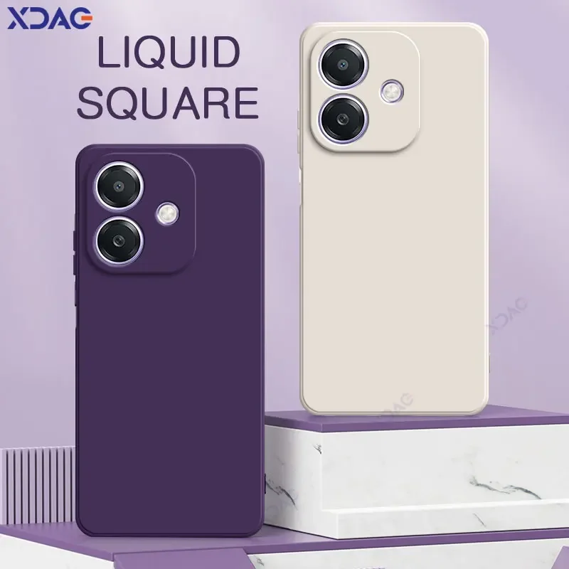 Fundas originales para teléfonos móviles OPPO A20 A40 A40m, fundas traseras de silicona líquida cuadradas completamente suaves OPPOA20 OPPOA40m, funda de doble revestimiento - imagen 2