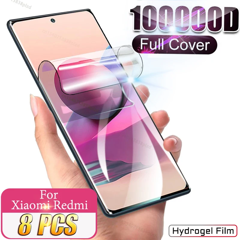 8 Uds película de hidrogel para Redmi Note 14 14S 13 12 11 Pro Protector de pantalla 13C 14C 11S 12S 10S 10 10A 10C 10T 9S 9A 9C A C S 11T 5G - imagen 2
