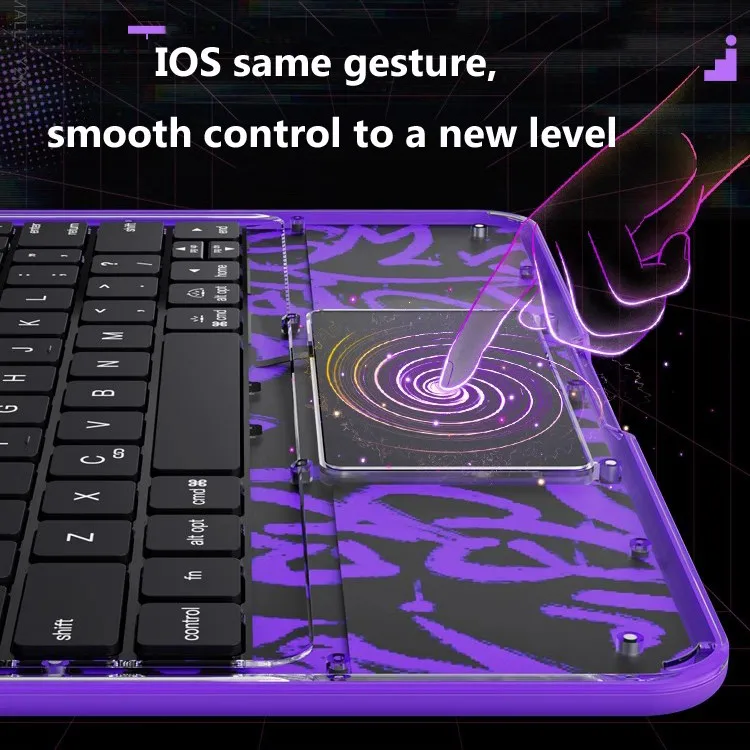 Funda con teclado con panel táctil para IPad 11. a generación A16 2025 7a 8a 9a generación 10,2 Pro11 Air5 Air4 10,9 Air6 10.9 funda retroiluminada con Bluetooth - imagen 3