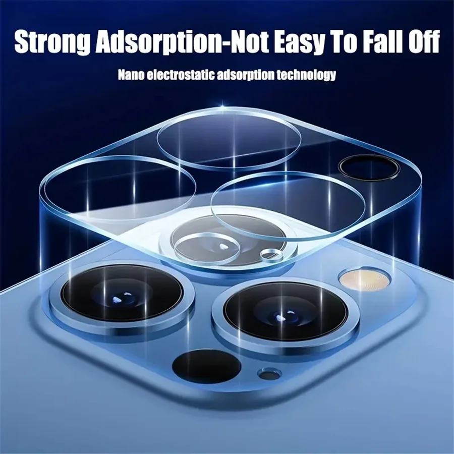 Protector de lente 3D transparente para iPhone 16 15 14 13 12 Pro Max, cubierta de vidrio templado para cámara, protección completa 16e 16 Plus 13 mini, 3 uds. - imagen 5