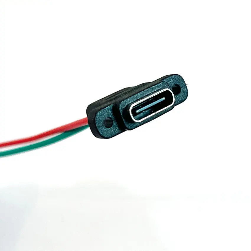 10/30/50 Uds 2P conector tipo C impermeable DIY Jack hembra USB tipo C puerto de alimentación con Cable USB 3,1 - imagen 3