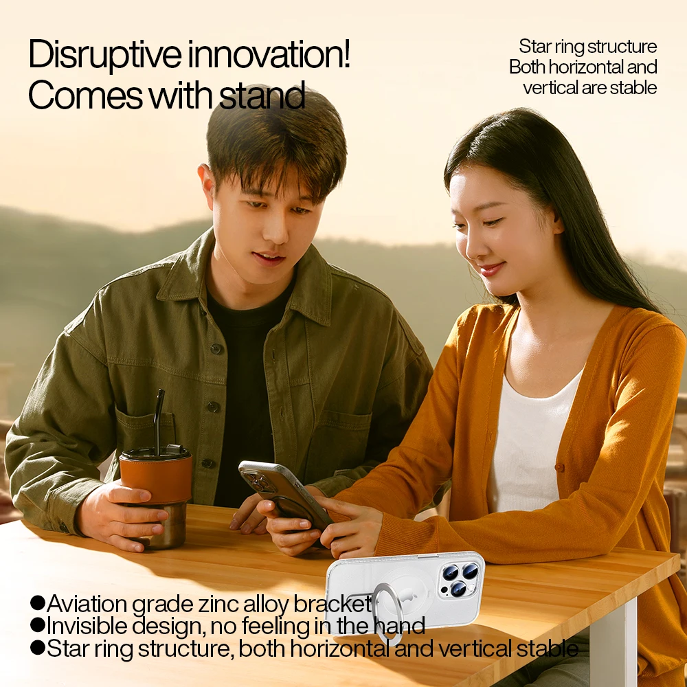 SmartDevil-funda de teléfono con soporte magnético para iPhone, cubierta trasera de carga inalámbrica Magsafe con protección de pantalla de vidrio, 13, 14 Pro Max - imagen 5