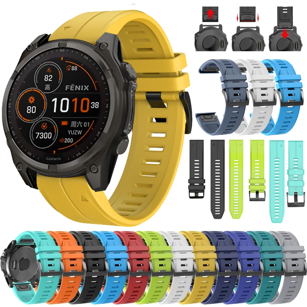 Correa de silicona de liberación rápida de 22mm y 26mm para Garmin Tactix 7 AMOLED Delta Bravo Band para Garmin Fenix E 8 7X 6 PRO 5 3 correas de reloj - imagen 2