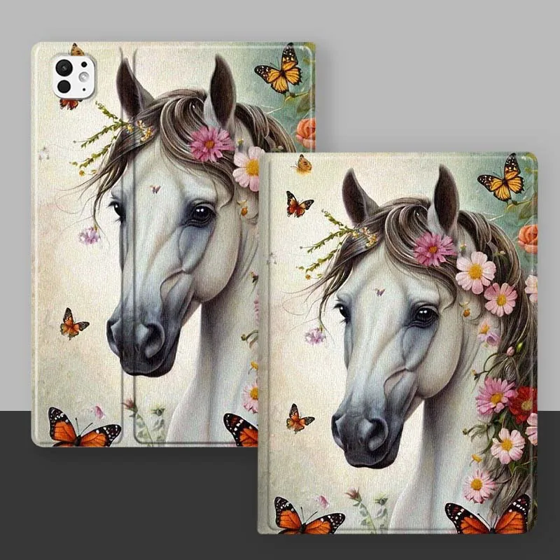 Funda con diseño de caballo genial para iPad Pro Mini 1, 2, 3, 4, 5, 6, 7, 7. a generación, 12,9, 10,5, 13, 11, 7,9, 8,3, M4 pulgadas - imagen 3