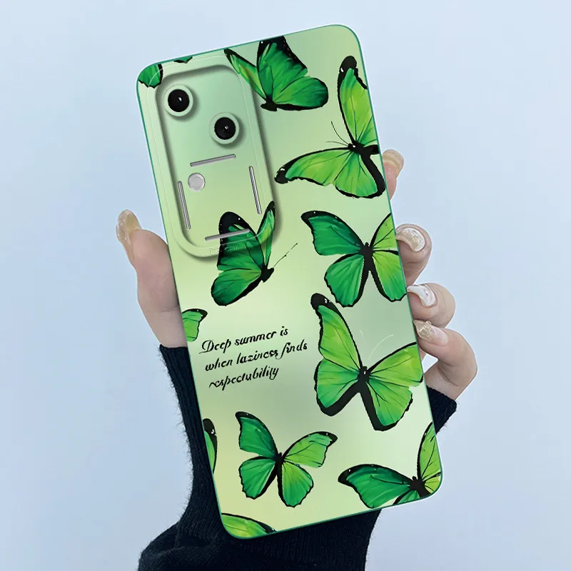 Para vivo V30 funda vivo V30 Pro funda de teléfono Vivo V2318 V2319 carcasa a prueba de golpes simplicidad flor lente de cámara protección contraportada - imagen 3