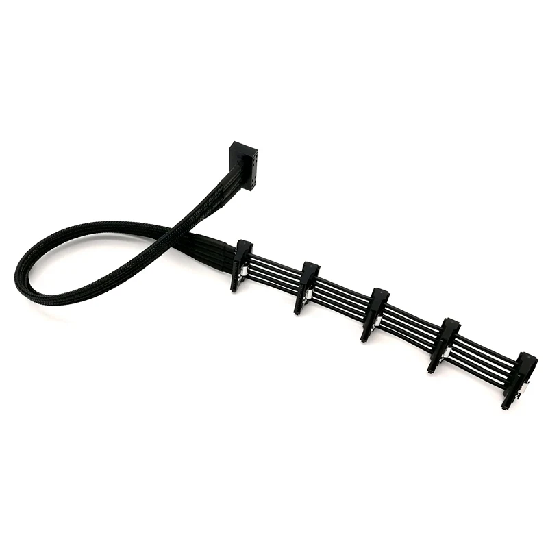 Angitu prensado Sata macho a 2x3x4x5x Cable de extensión de alimentación hembra disco duro Sata Cables adaptadores de corriente macho a hembra 30 + 5cm - imagen 4